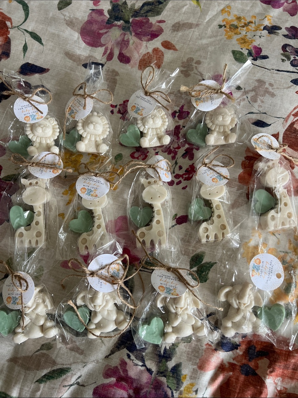 Handmade Green & Cream Animal Party Favors  baby boy - Home Party Supplies soap
